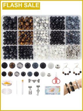 410pc Natural Stone Beads Jewelry Making Kit Bracelet Making Kit Adult